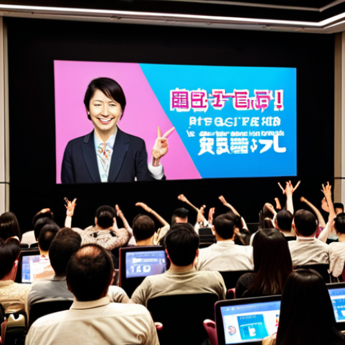 **

Prompt: Energetic seminar audience engaged in a Q&A session. A charismatic speaker gesturing enthusiastically. Digital screen displaying "Best Question Award" with a spotlight effect. The atmosphere is vibrant and interactive, showcasing a mix of engagement and learning. Attendees raising hands, using tablets, and actively participating. Japanese characters implying "active participation" and "question power-up techniques."

**