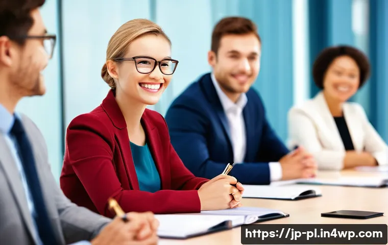 질의응답 세션에서의 대화 끌어내기 기술 - **Prompt 1: The Encouraging Facilitator and Engaged Participants**
    A bright, well-lit seminar ro...