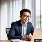 질의응답 세션의 실제 사례 연구 - A professional Japanese online business meeting scene featuring diverse participants attentively lis...
